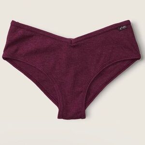 PINK Victoria's Secret Burgundy Ribbed Cotton Panties